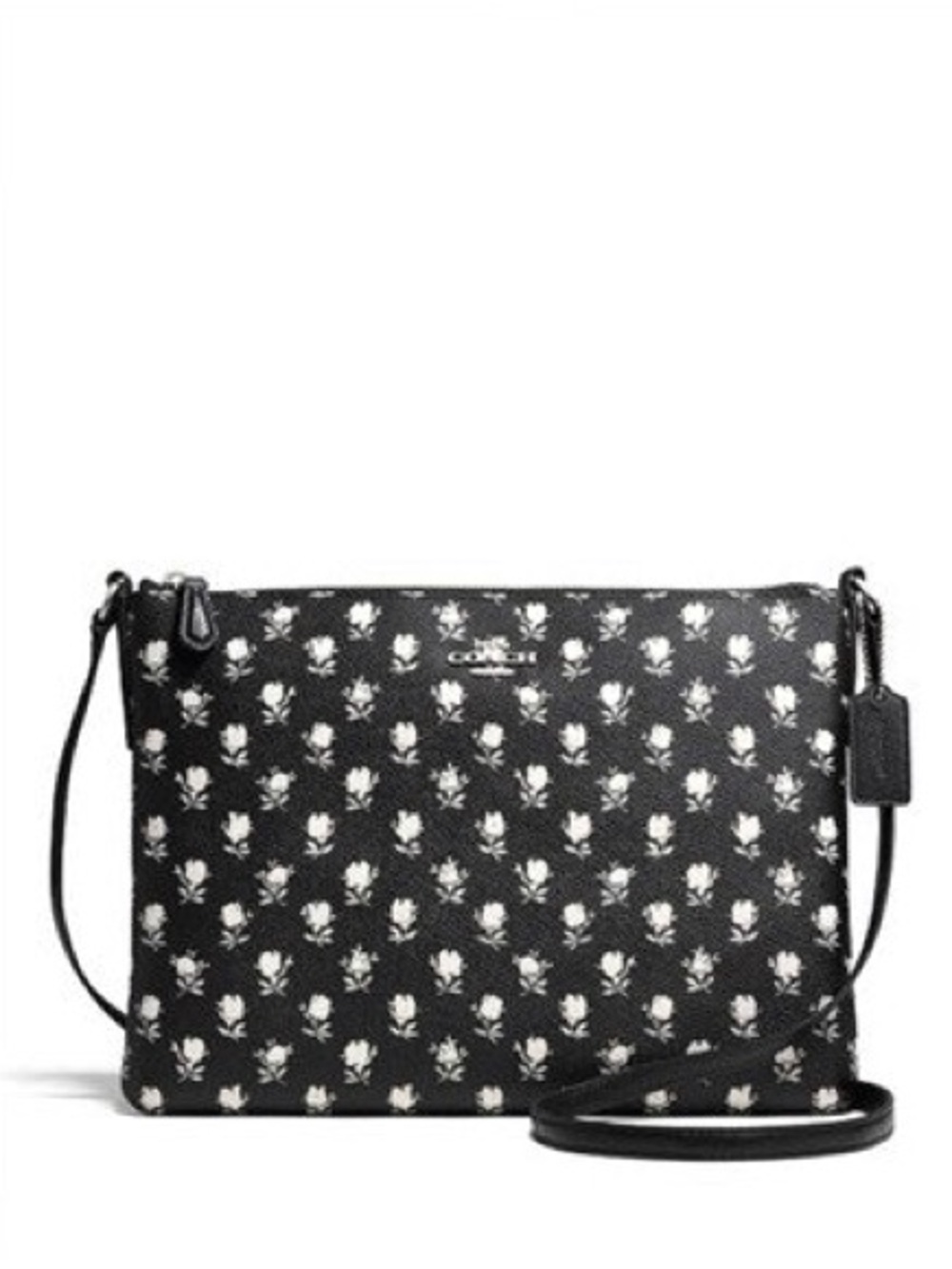 Coach - Badlands Floral - Crossbody - Black and White - Roses - Coated Canvas